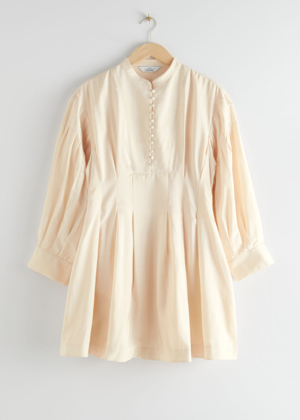 Voluminous Silk Mini Dress - White - Summer dresses - & Other Stories