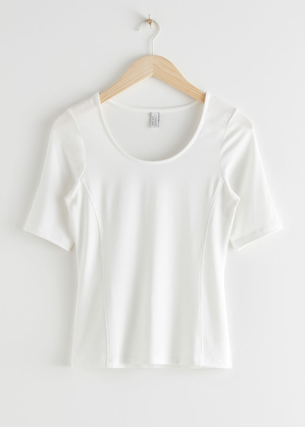 Scoop Neck T-Shirt - White - Tops & T-shirts - & Other Stories - Click Image to Close