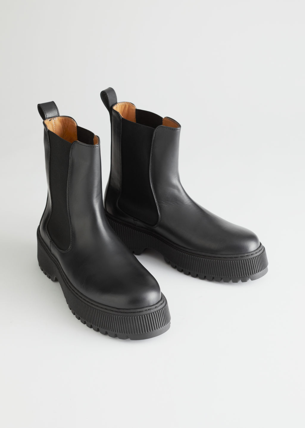 Chunky Leather Chelsea Boots - Black - Chelseaboots - & Other Stories