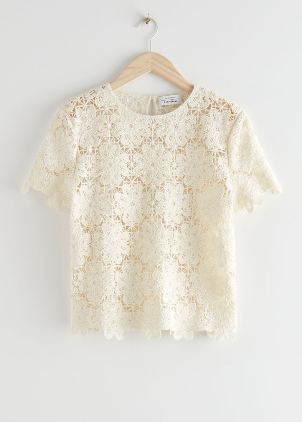 Crochet Lace Top - White - Tops & T-shirts - & Other Stories - Click Image to Close