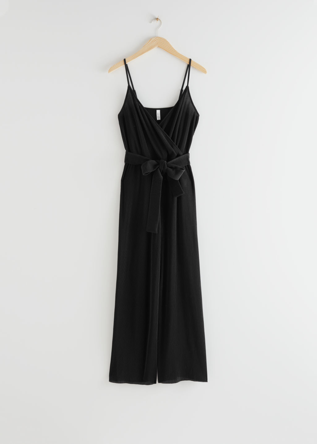 Spaghetti Strap Ribbed Jumpsuit - Black - Jumpsuits & Playsuits - & Other Stories