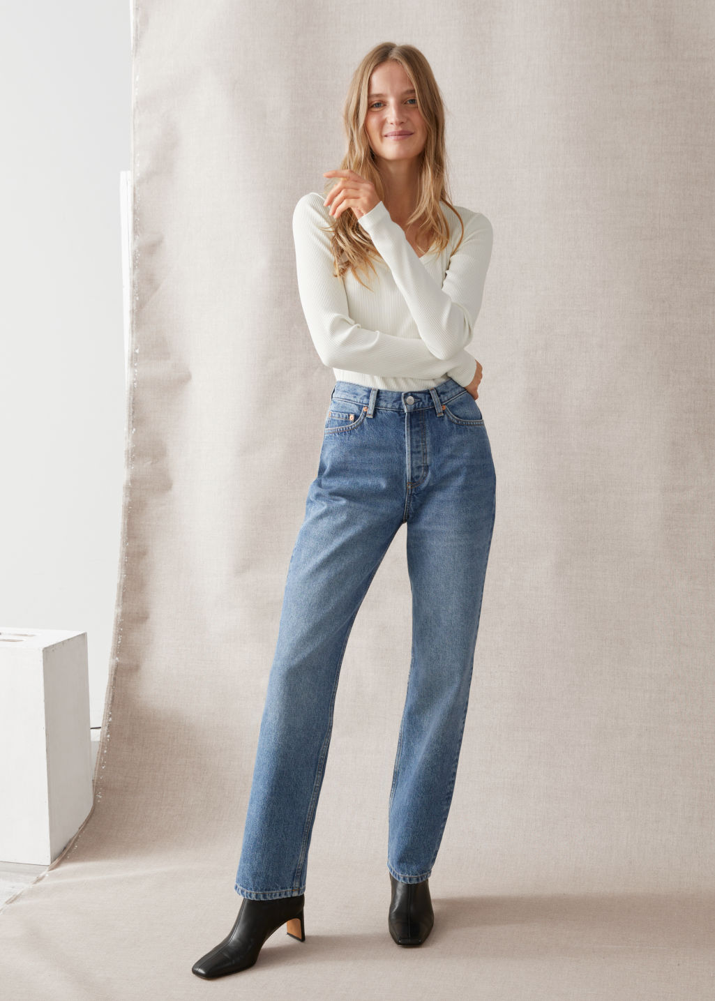 Keeper Cut Jeans - Dusty Blue - Straight - & Other Stories - Click Image to Close