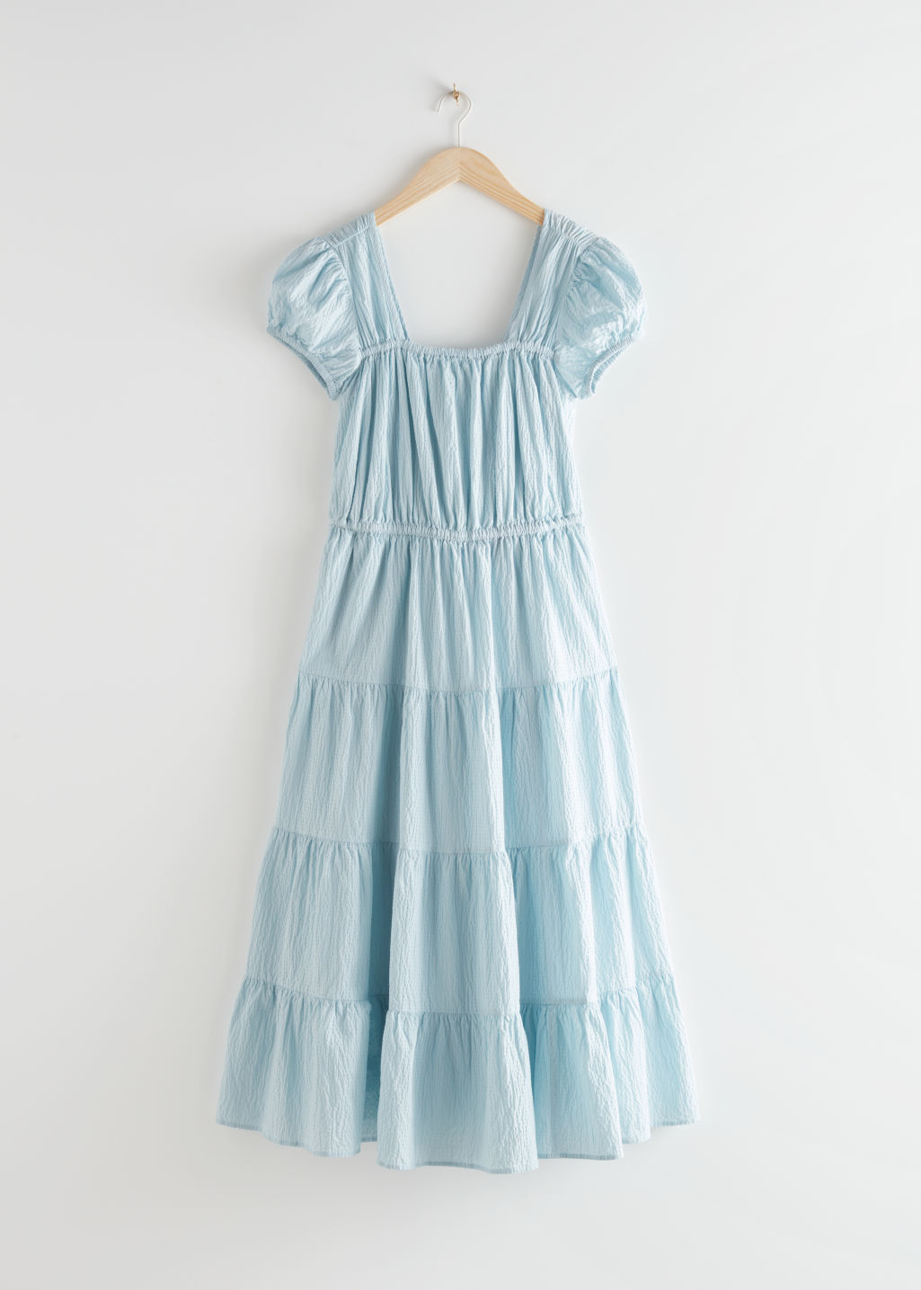 Voluminous Open Back Midi Dress - Blue - Midi dresses - & Other Stories - Click Image to Close