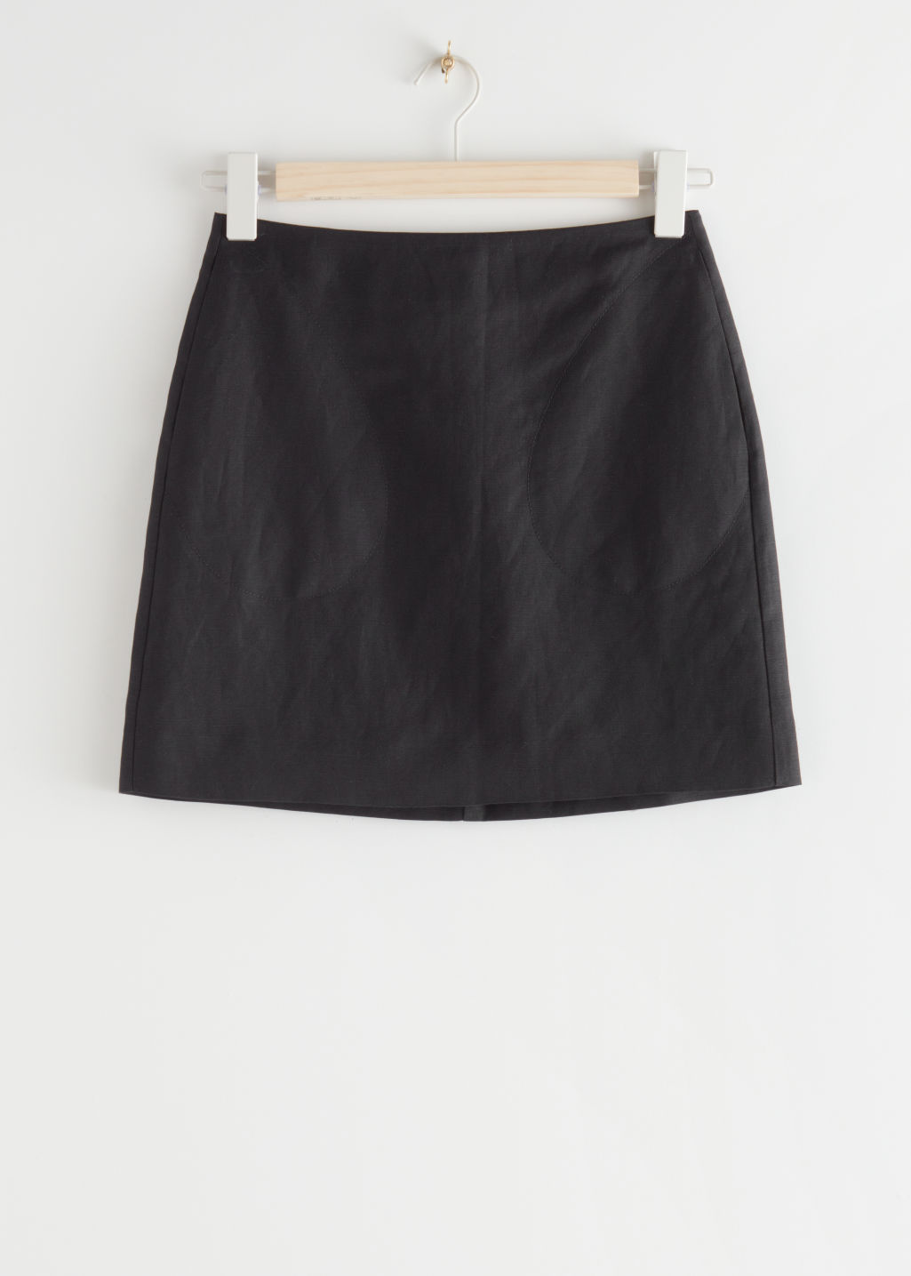 Linen Blend A-Line Mini Skirt - Black - Mini skirts - & Other Stories - Click Image to Close