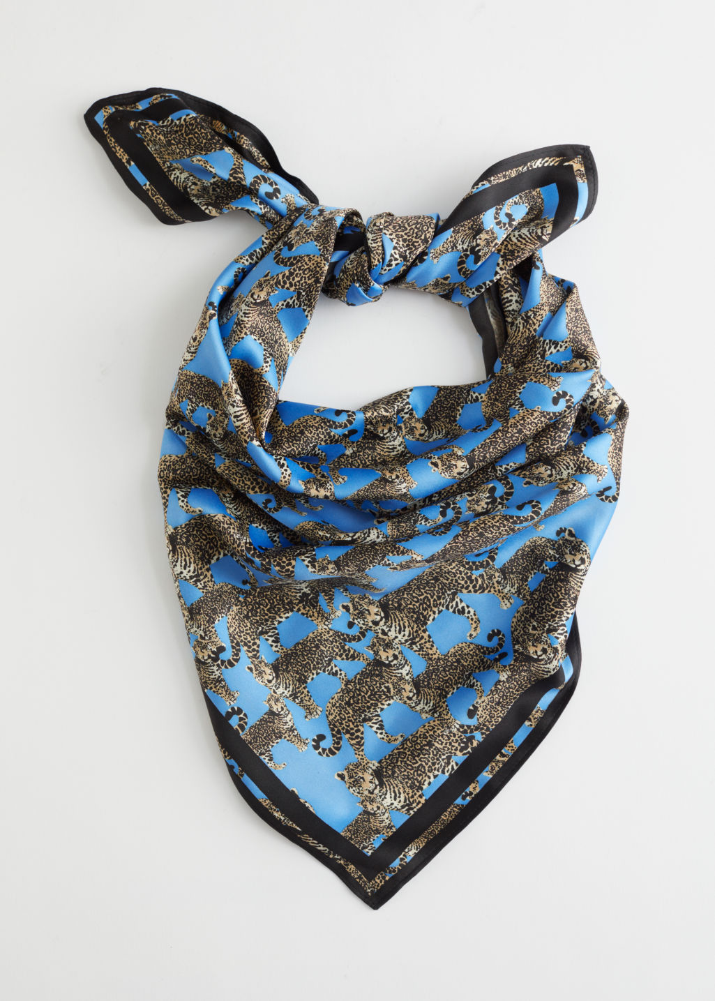 Leopard Motif Printed Scarf - Blue Leo - Lightweight scarves - & Other Stories - Click Image to Close