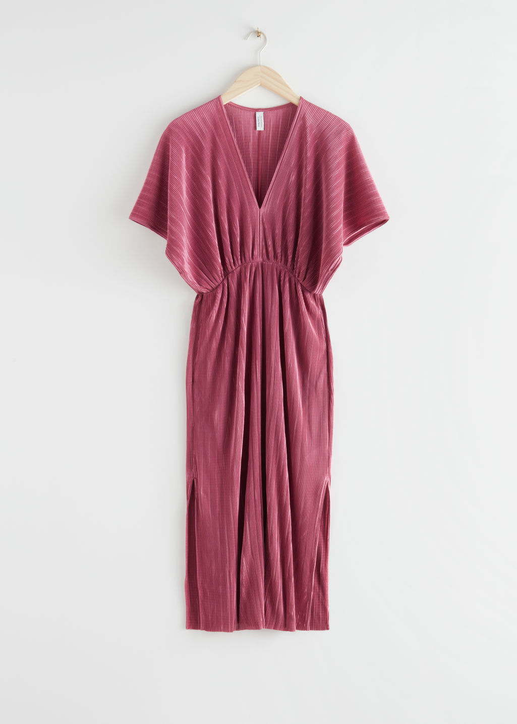 Relaxed Pleated Midi Dress - Pink - Midi dresses - & Other Stories