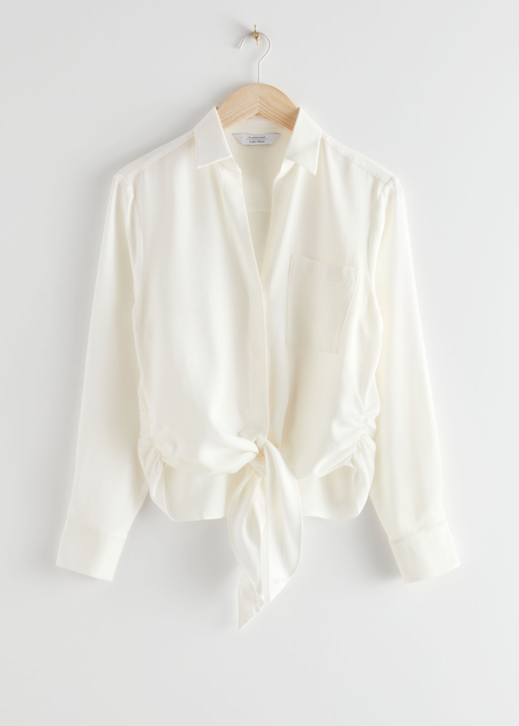 Relaxed Front Tie Top - White - Tops & T-shirts - & Other Stories - Click Image to Close
