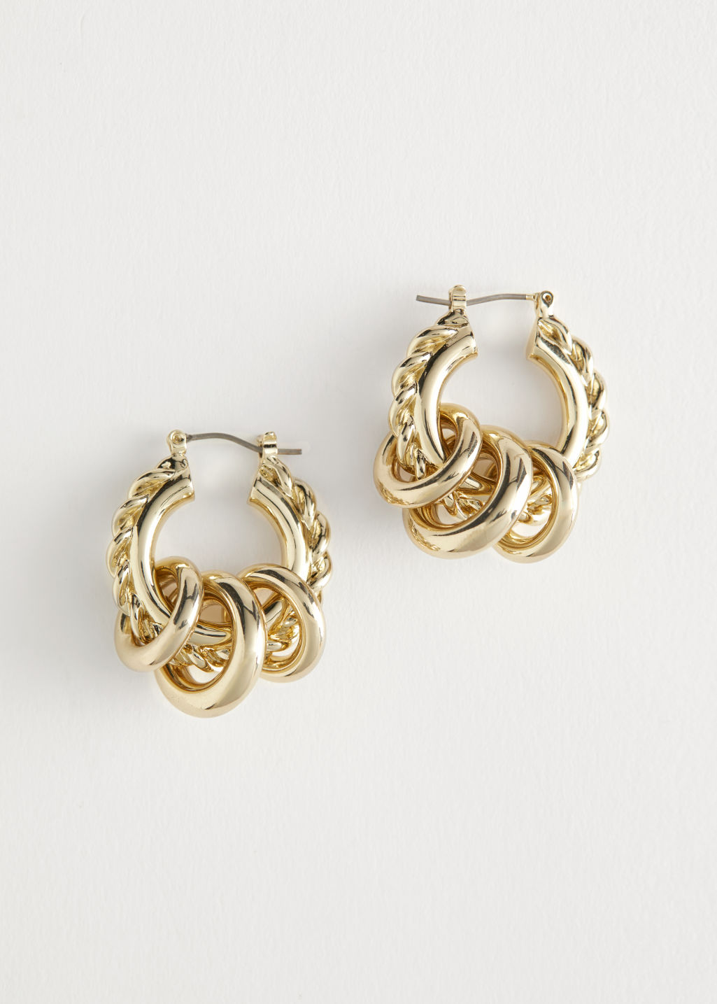 Chunky Multi Pendant Hoop Earrings - Gold - Hoops - & Other Stories - Click Image to Close