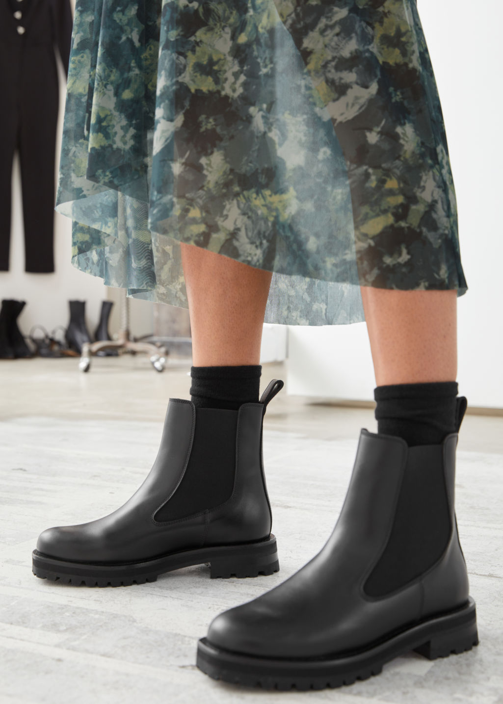 Teddy Lined Leather Chelsea Boots - Black - Chelseaboots - & Other Stories - Click Image to Close