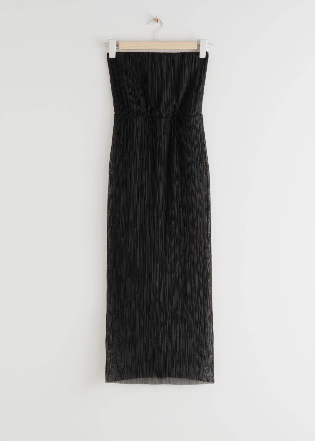 Strapless Fitted Midi Dress - Black - Midi dresses - & Other Stories
