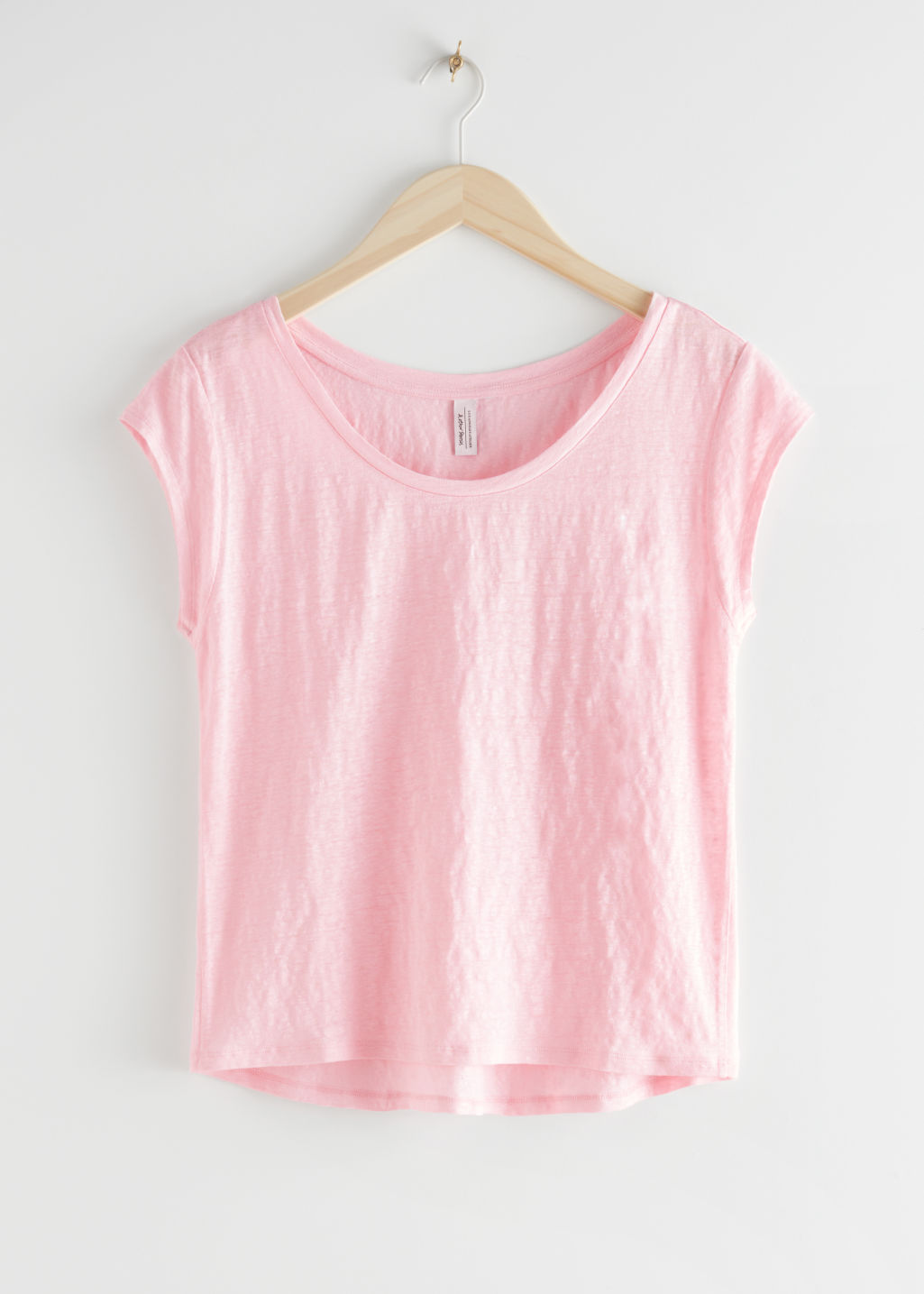 Sheer Linen T-Shirt - Light Pink - Tops & T-shirts - & Other Stories - Click Image to Close