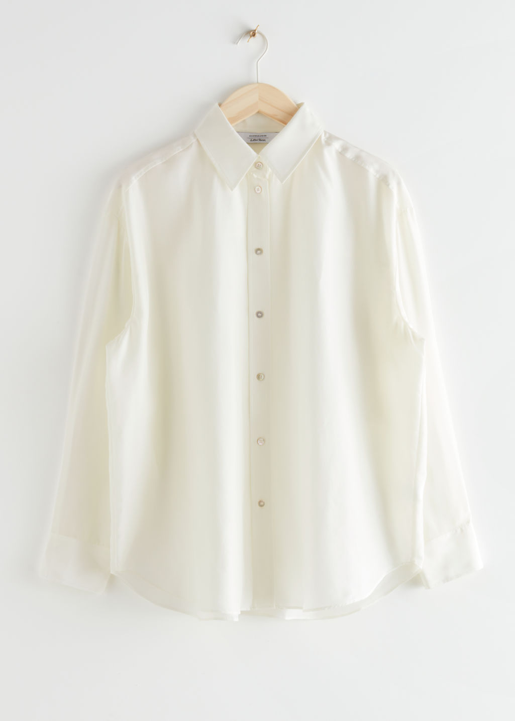 Oversized Mulberry Silk Shirt - White - Shirts - & Other Stories - Click Image to Close