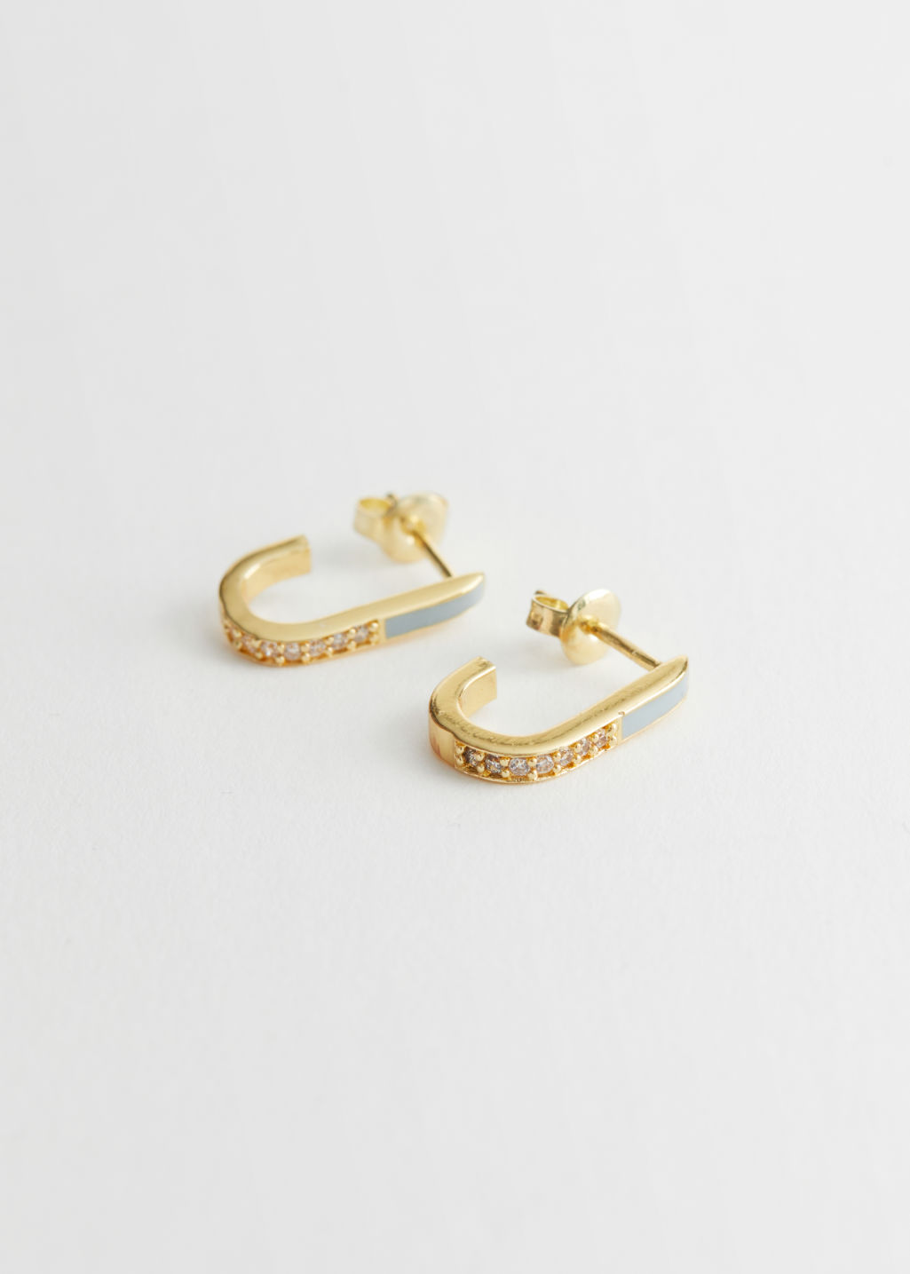Embellished Bar Hoop Earrings - Gold - Hoops - & Other Stories - Click Image to Close