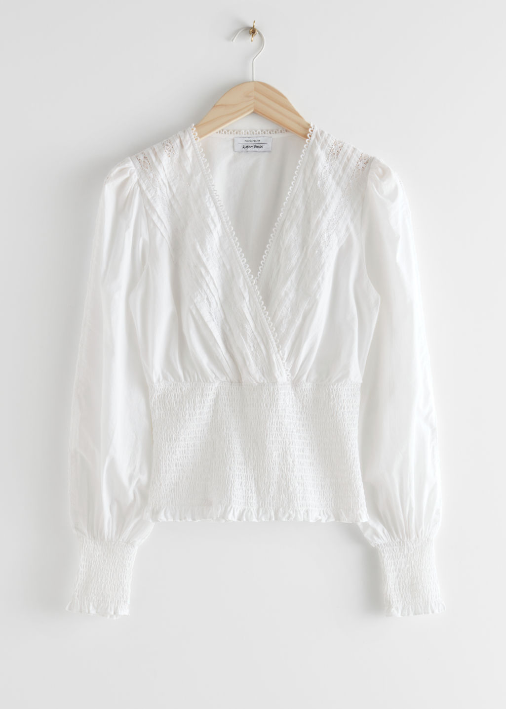 Smocked Lace Top - White - Blouses - & Other Stories