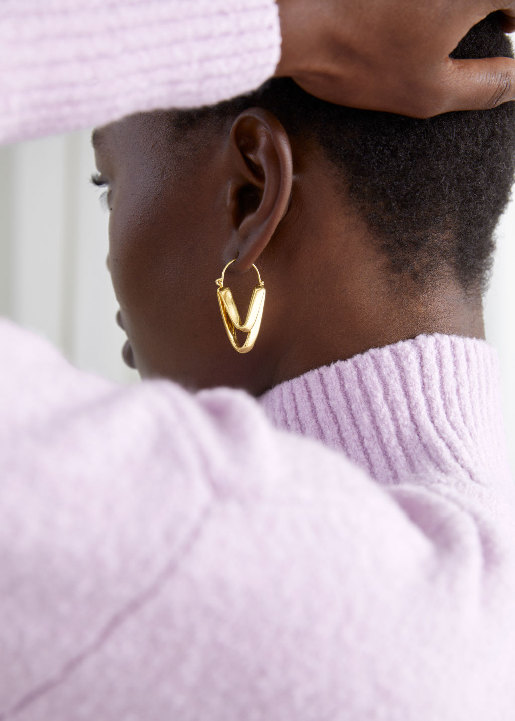 Organic Pendant Hanging Earrings - Gold - Drop earrings - & Other Stories - Click Image to Close
