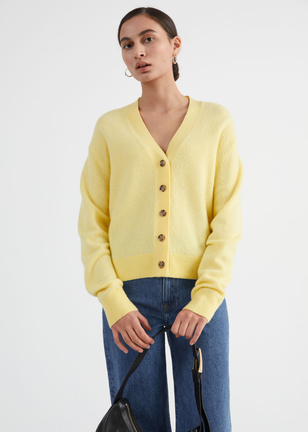 Wool Blend Knit Cardigan - Yellow - Cardigans - & Other Stories