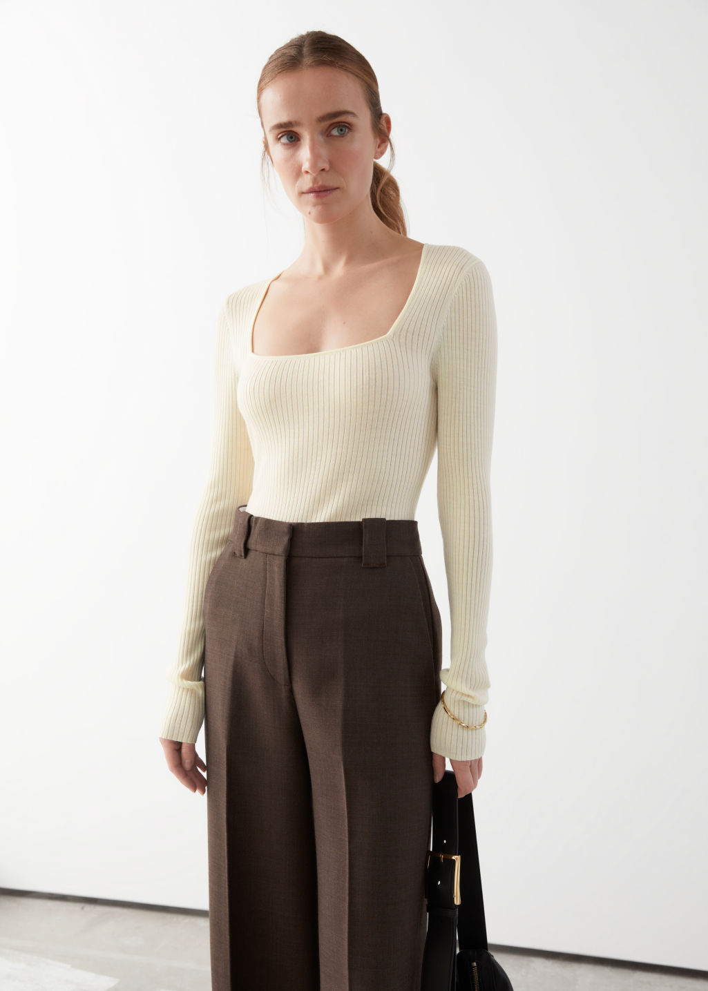 Fitted Rib Top - Creme - Tops & T-shirts - & Other Stories