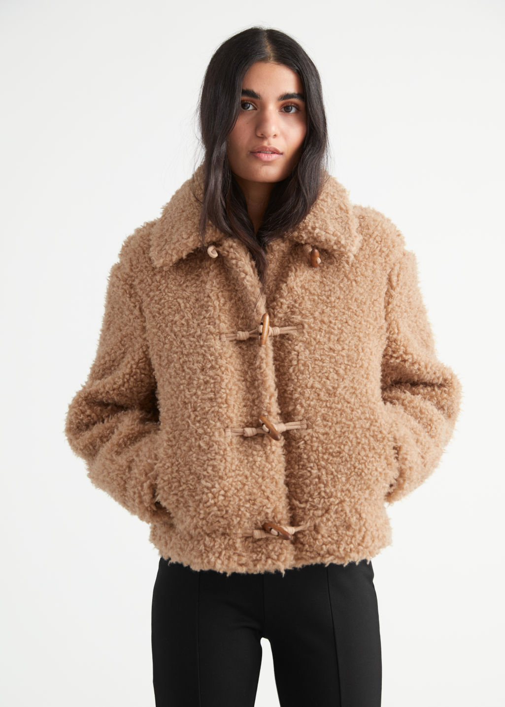 Fluffy Faux Shearling Jacket - Beige - Jackets - & Other Stories - Click Image to Close