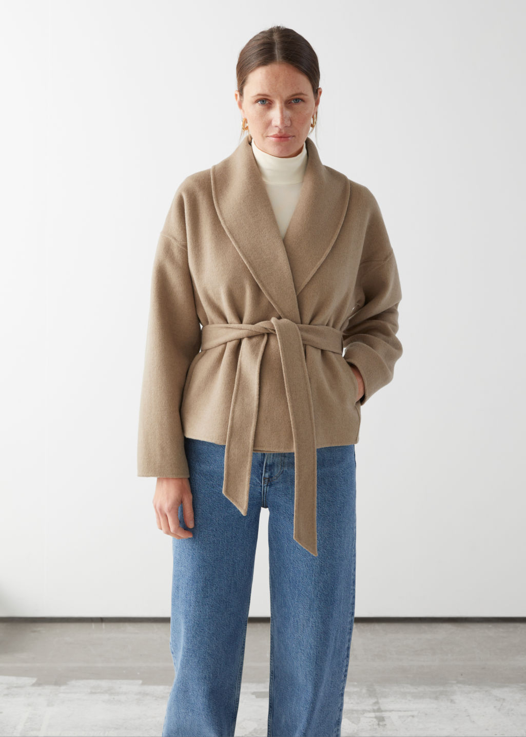 Belted Wool Blend Jacket - Camel - Woolcoats - & Other Stories