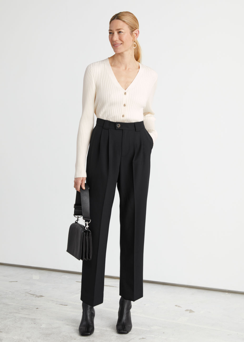 Press Crease Trousers - Black - Tailored Trousers - & Other Stories - Click Image to Close