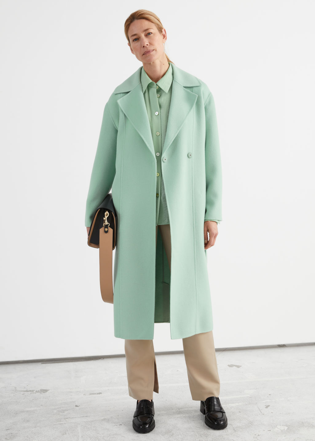 Relaxed Belted Coat - Mint - Woolcoats - & Other Stories