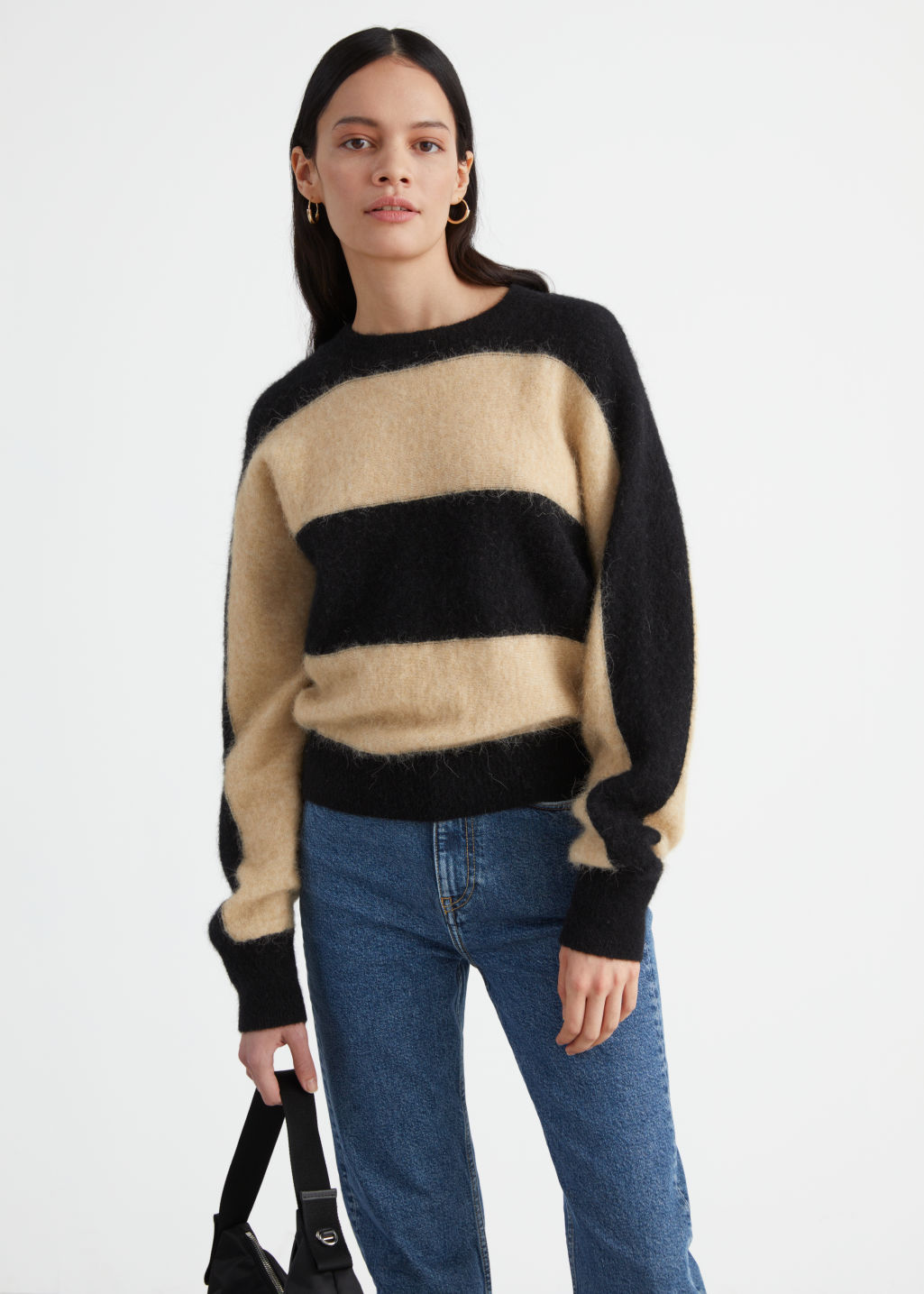 Oversized Bat Wing Knit Jumper - Black Stripes - Sweaters - & Other Stories