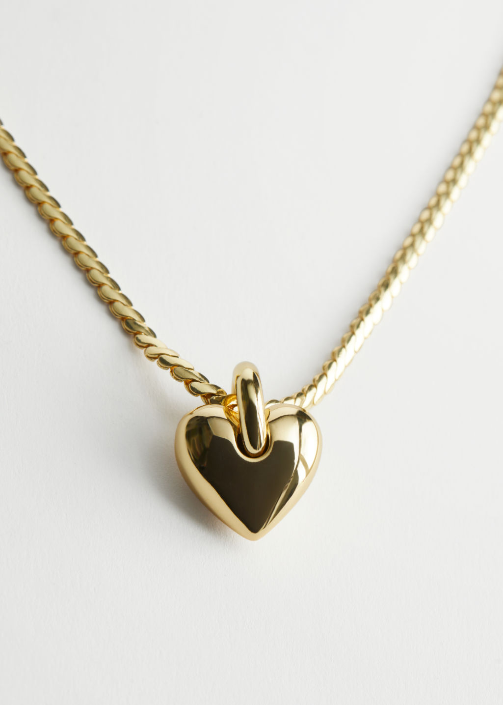Heart Pendant Chain Necklace - Gold - Necklaces - & Other Stories - Click Image to Close