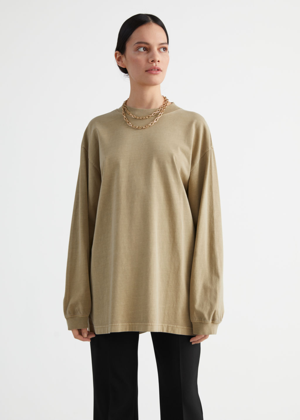 Boxy Cotton Top - Beige - Tops & T-shirts - & Other Stories