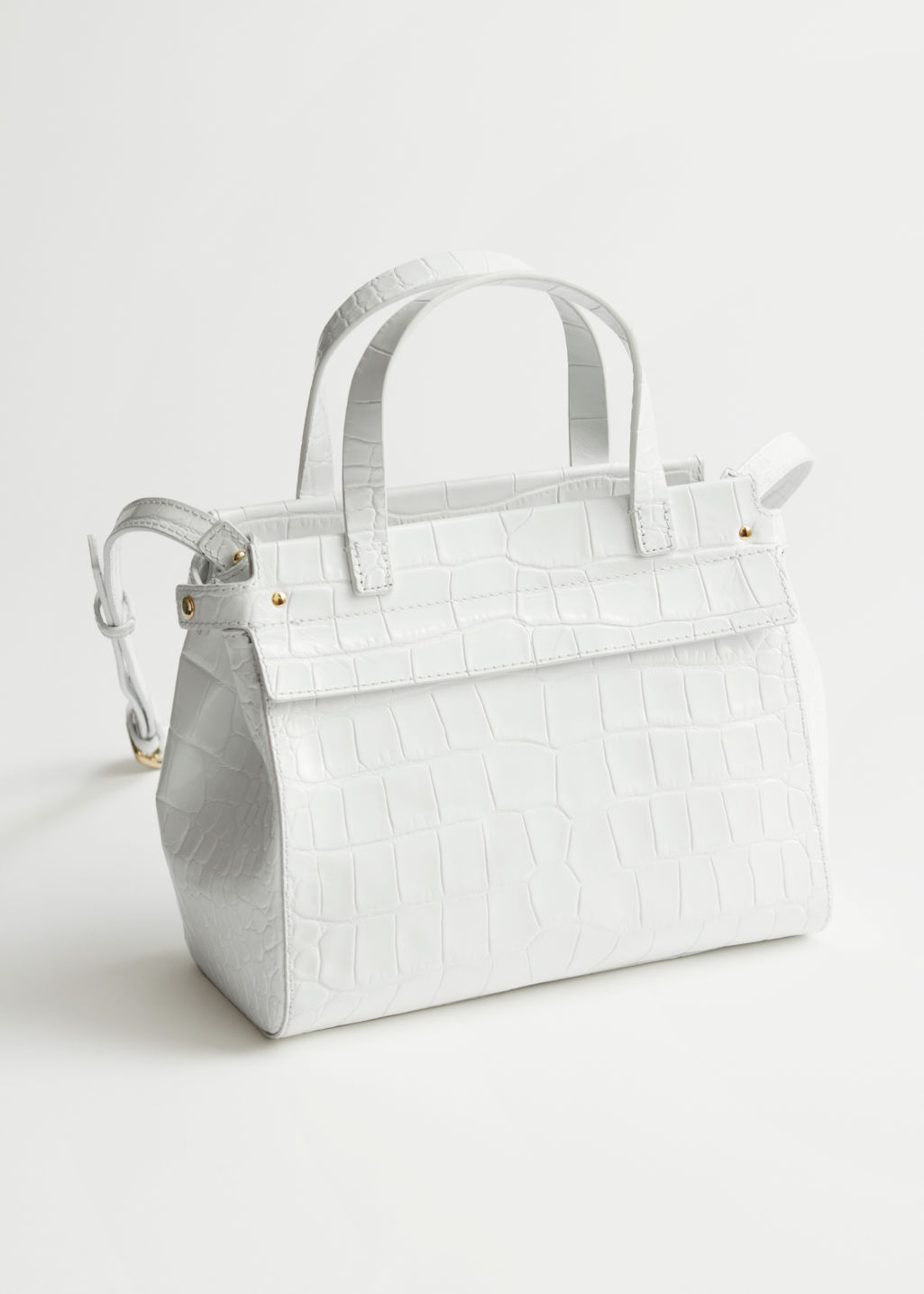 Croc Embossed Leather Crossbody Bag - White Croc - Shoulderbags - & Other Stories