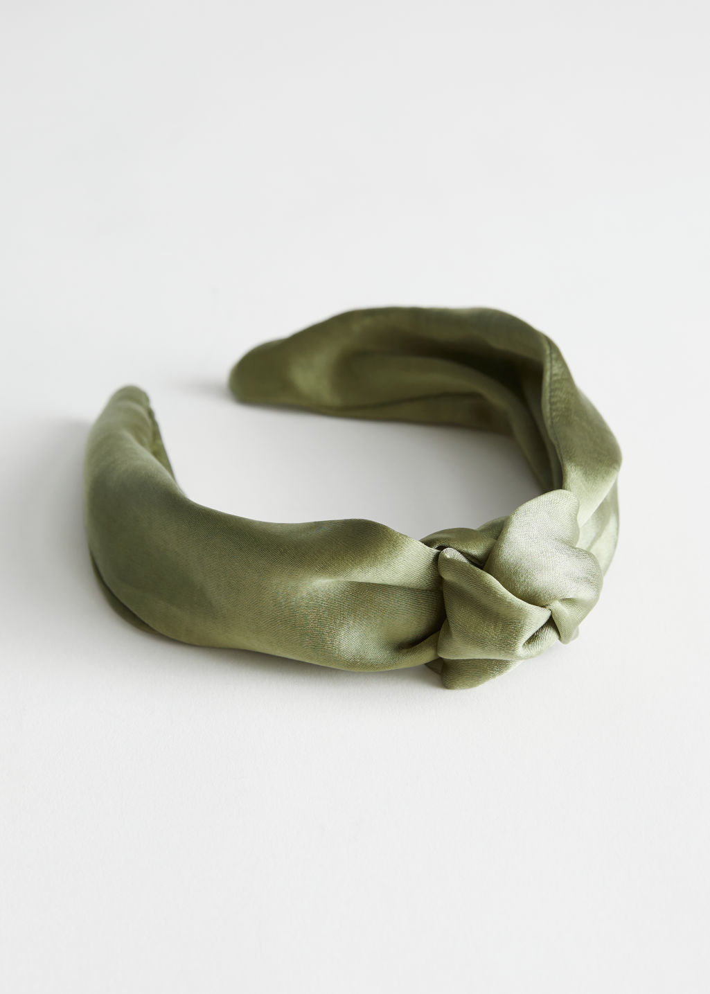Satin Front Knot Alice Headband - Green - Hairaccessories - & Other Stories