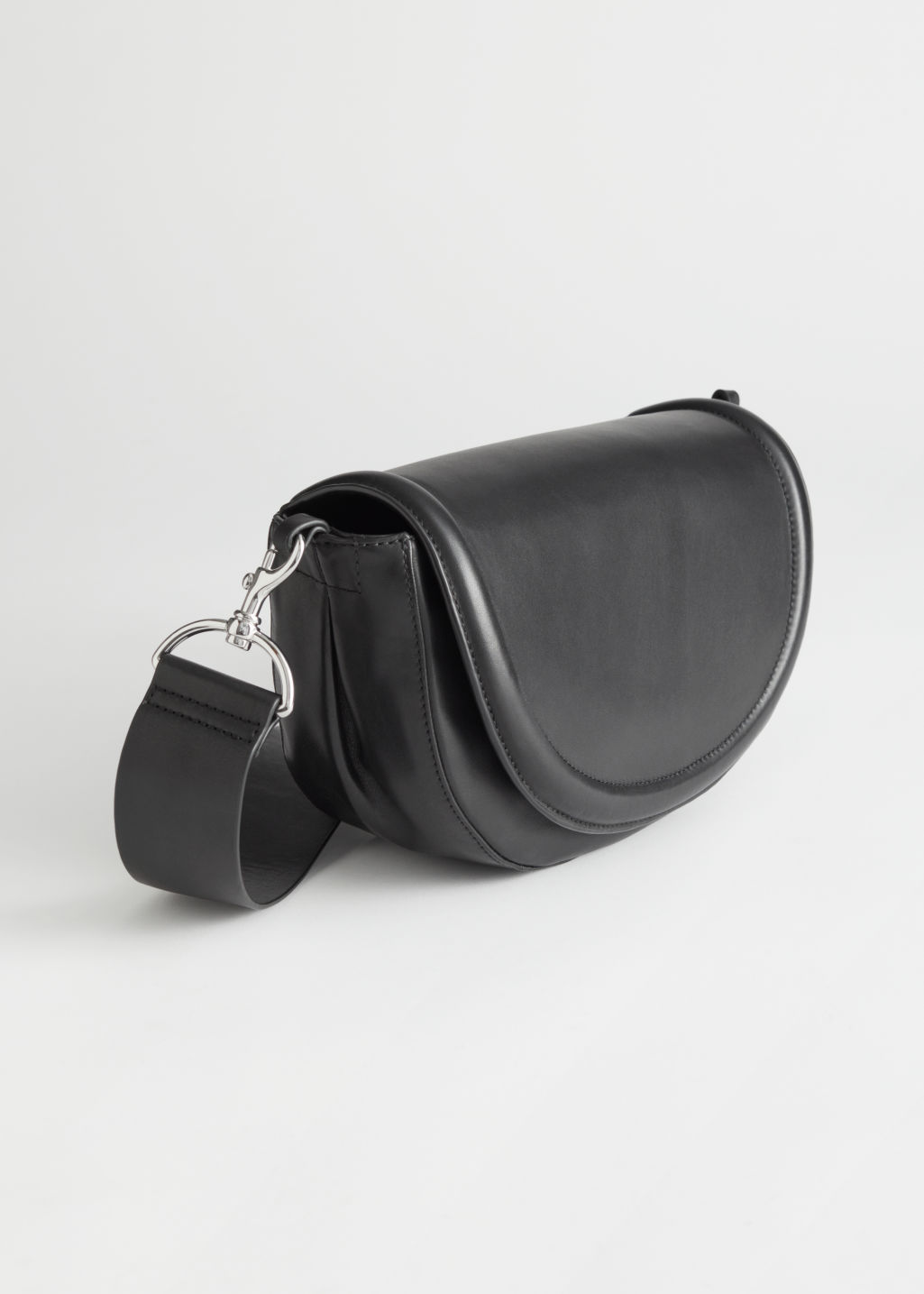 Half Moon Leather Crossbody Bag - Black - Shoulderbags - & Other Stories - Click Image to Close
