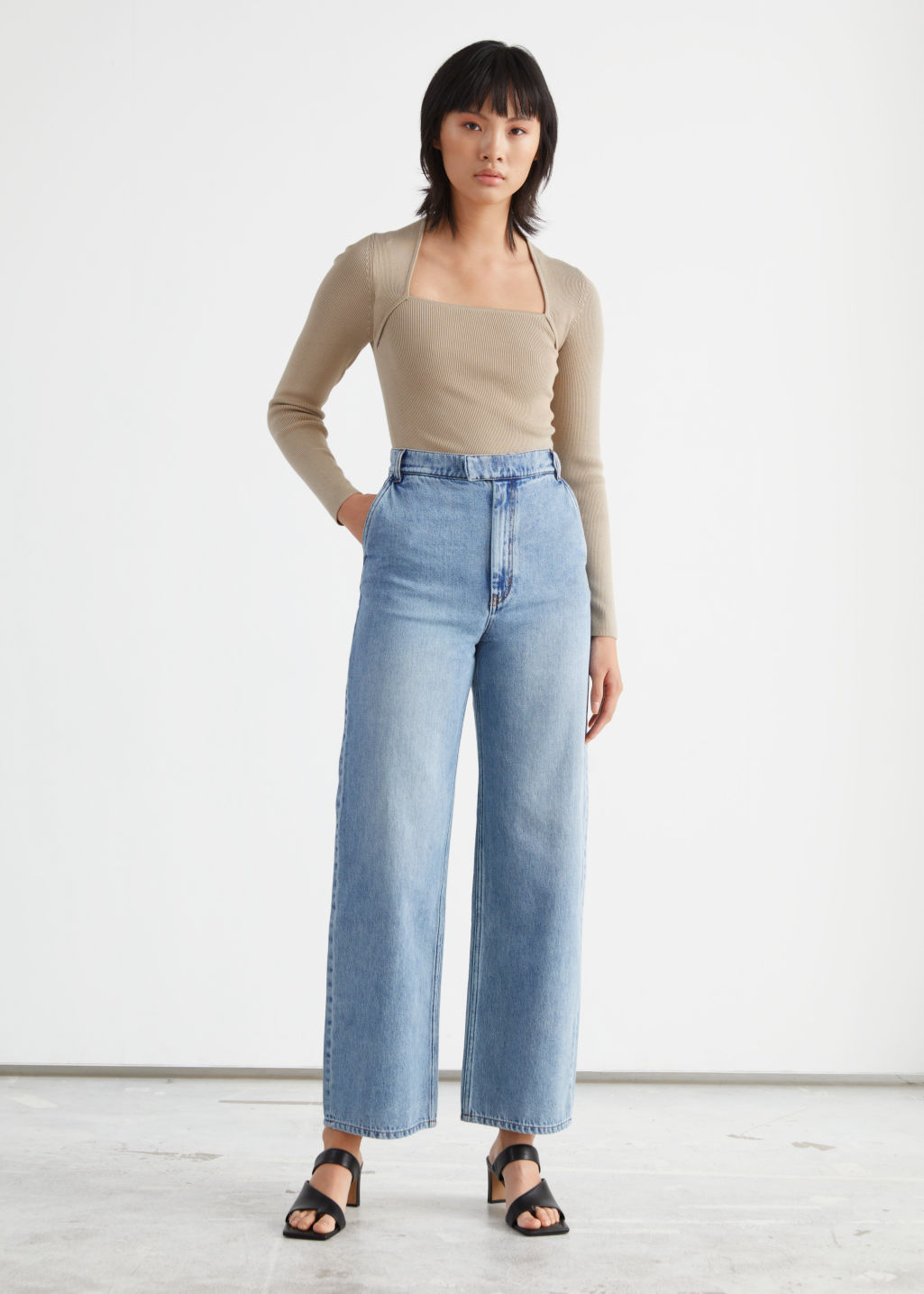 Straight Relaxed High Waist Jeans - Light Blue - Straight - & Other Stories