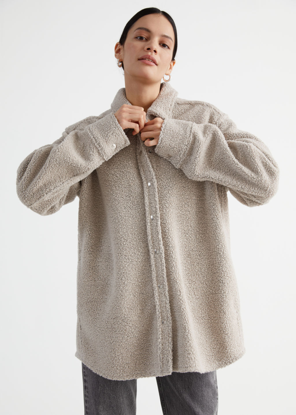 Oversized Wool Blend Boucl - Click Image to Close